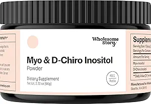 Wholesome Story Myo-Inositol & D-Chiro Inositol Powder supplement bottle — Best Powder Form