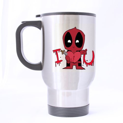 Cartoon Deadpool I Love You Travel Mug