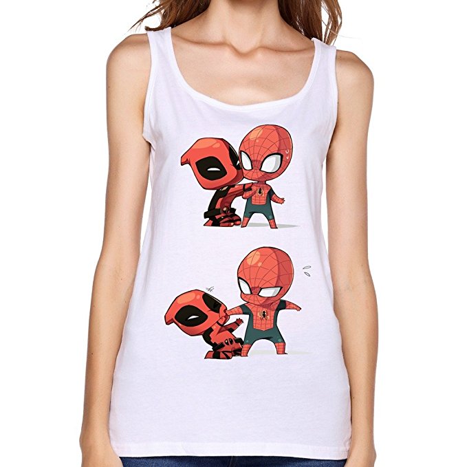 Deadpool And Spiderman Baby Characters Tank Top