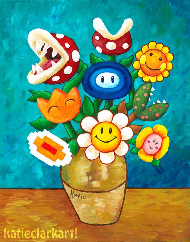 Super Maio Plants Painting