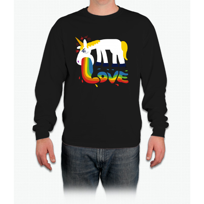 Unicorn Proving That It's Made Out Of Love Sweatshirt