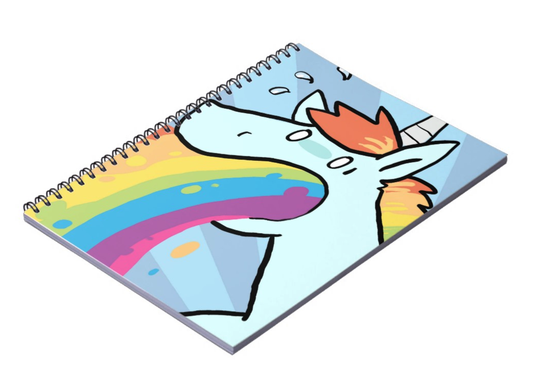 Cartoon Unicorn Notebook