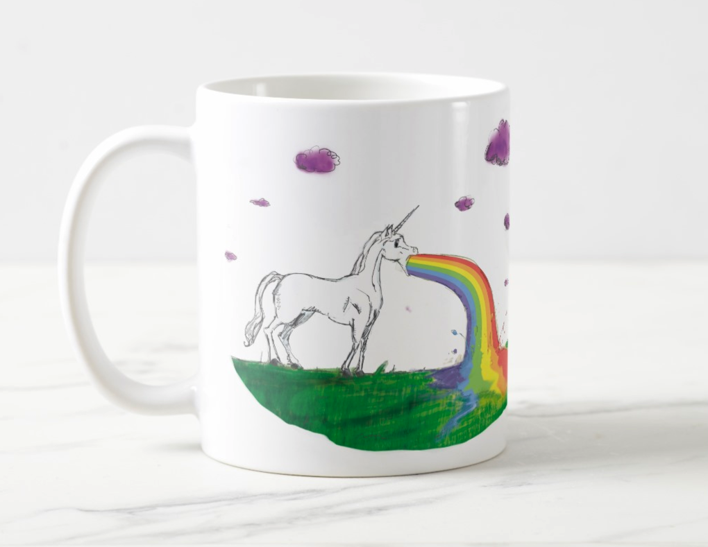 Puking Unicorn On A Mug