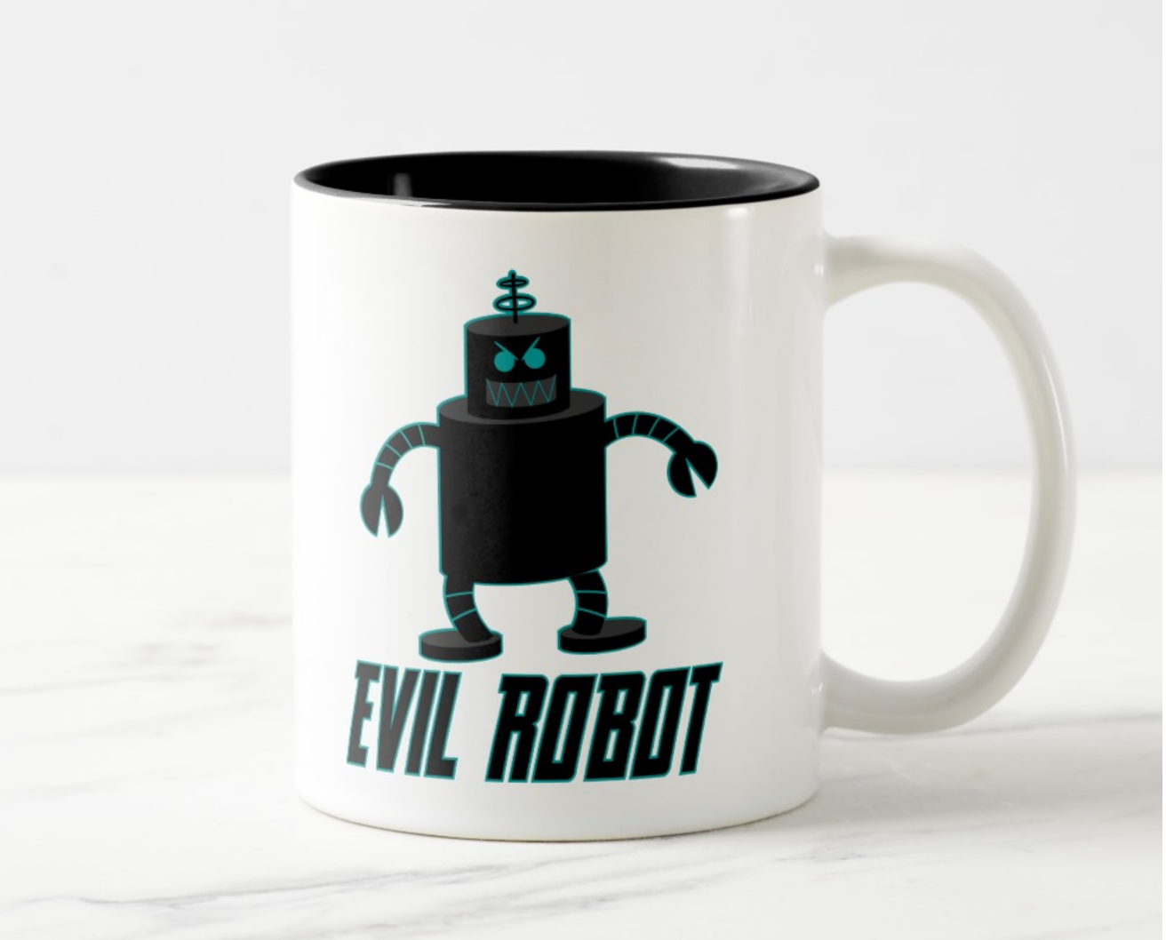 Evil Robot Two-Tone Coffee Mug