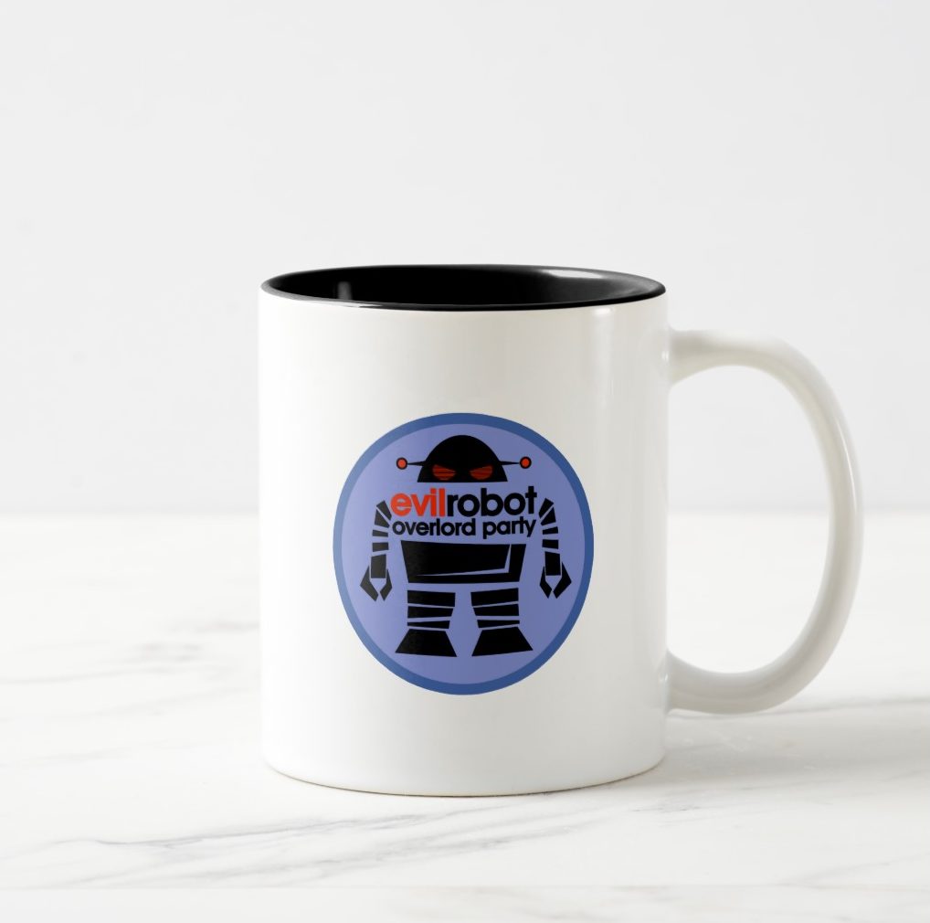 Evil Robot Overlord Party Two-Tone Coffee Mug