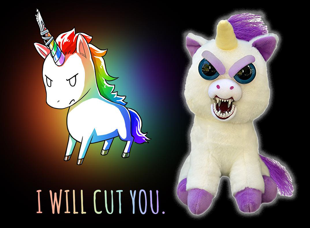 angry stuffed unicorn