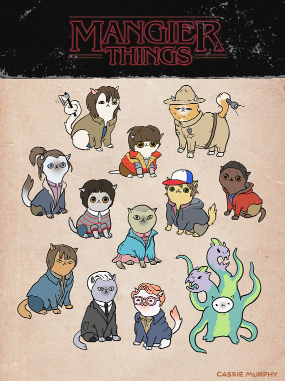 Stranger Things Cat Poster