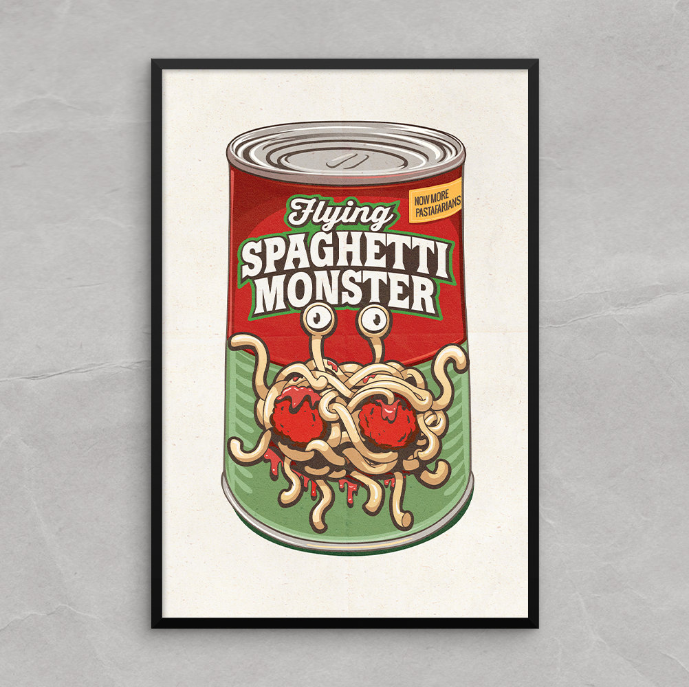 Flying Spaghetti Monster Can Poster