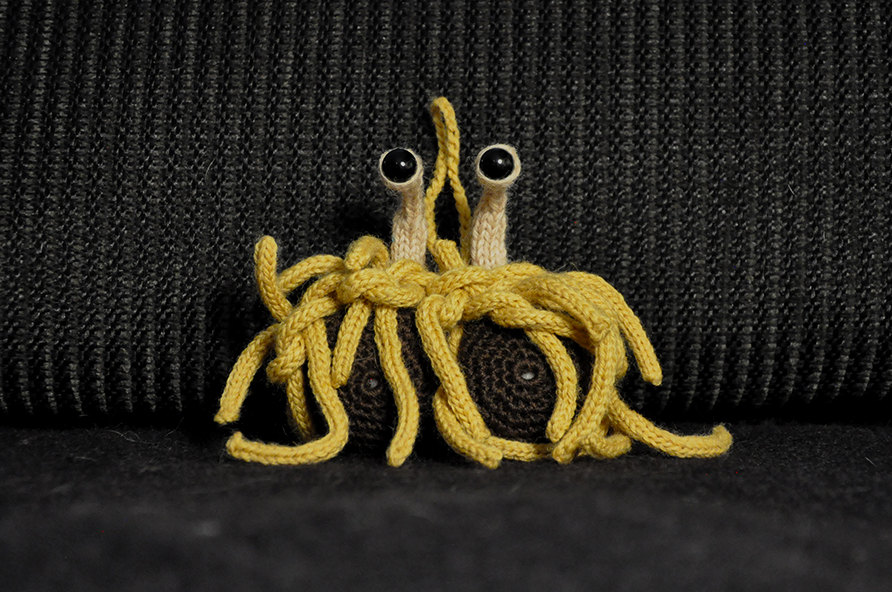 Knitted and Crocheted Flying Spaghetti Monster