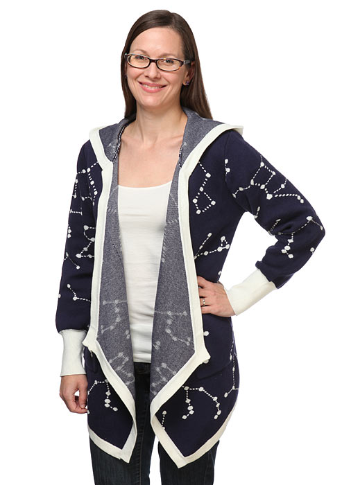 Constellations Draped Ladies' Hooded Cardigan