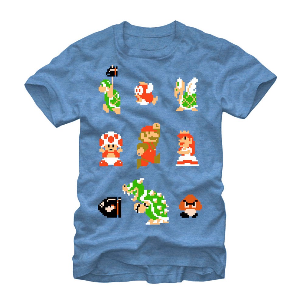 Mario Pixel Characters Shirt