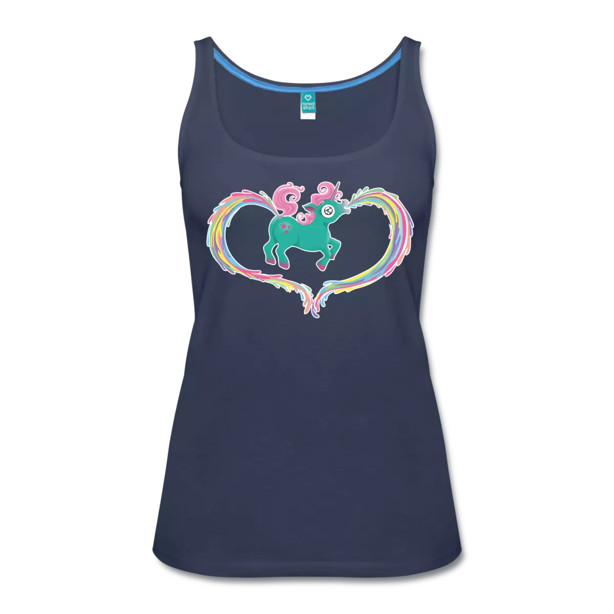 Heartfelt Barfing Unicorn On A Tank Top