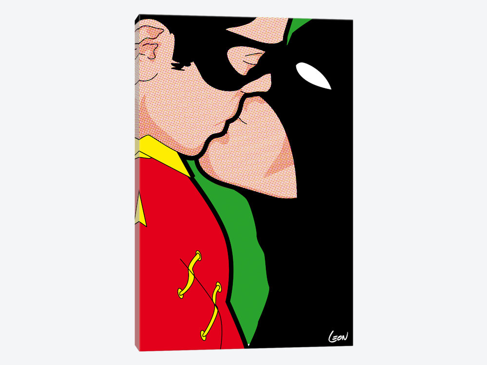 Batman and Robin Kissing Art