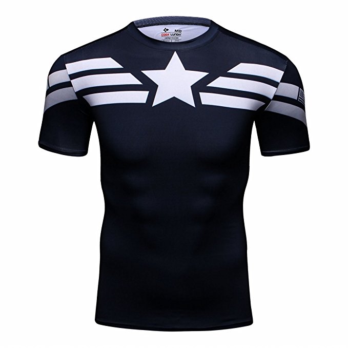 Blue and White Captain America Shirt