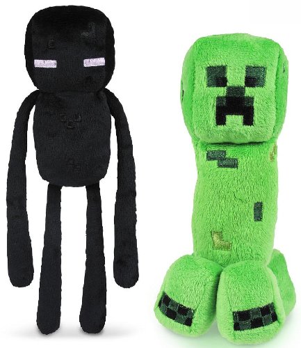 Enderman and Creeper Minecraft Plushies