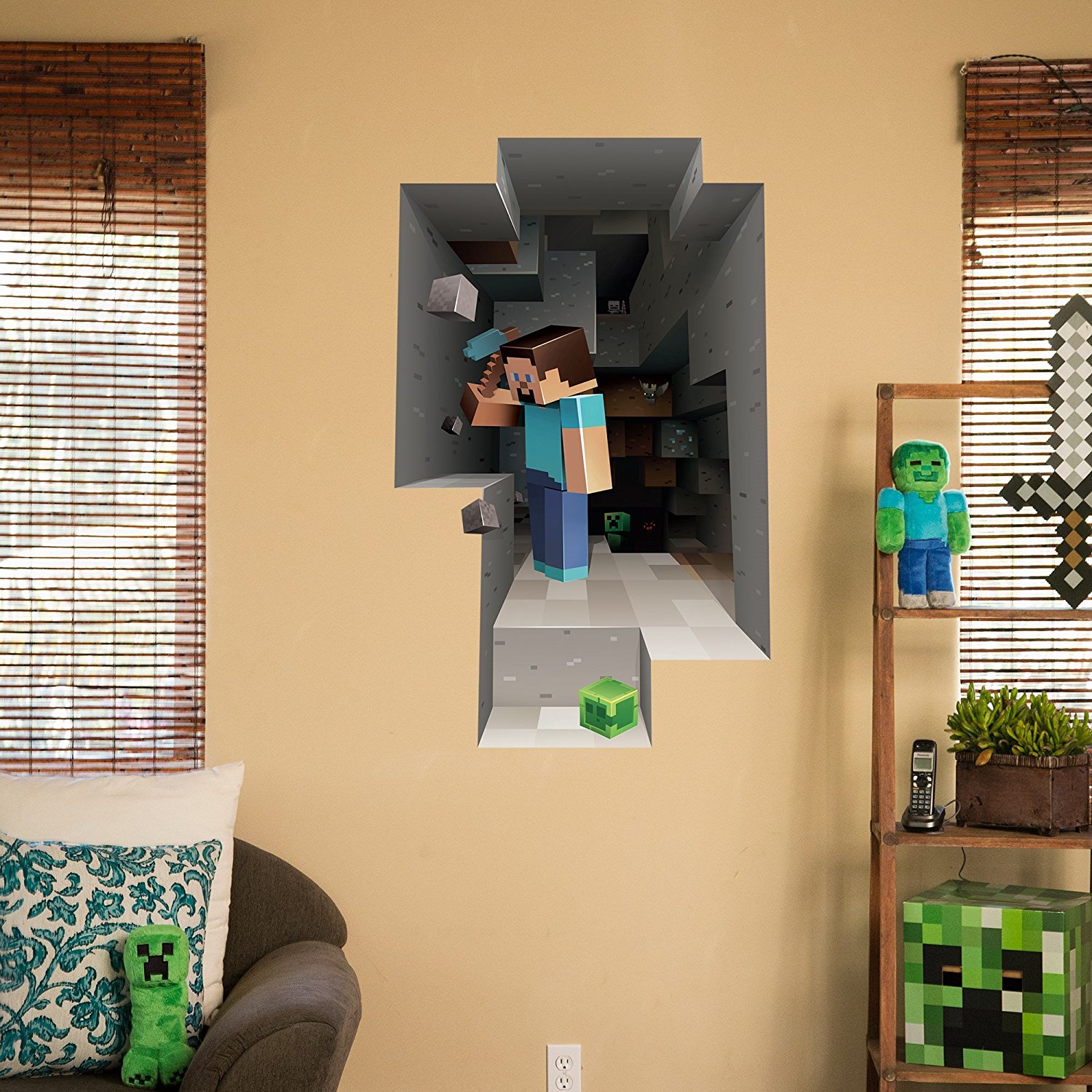 Minecraft Steve 3D Wall Decal