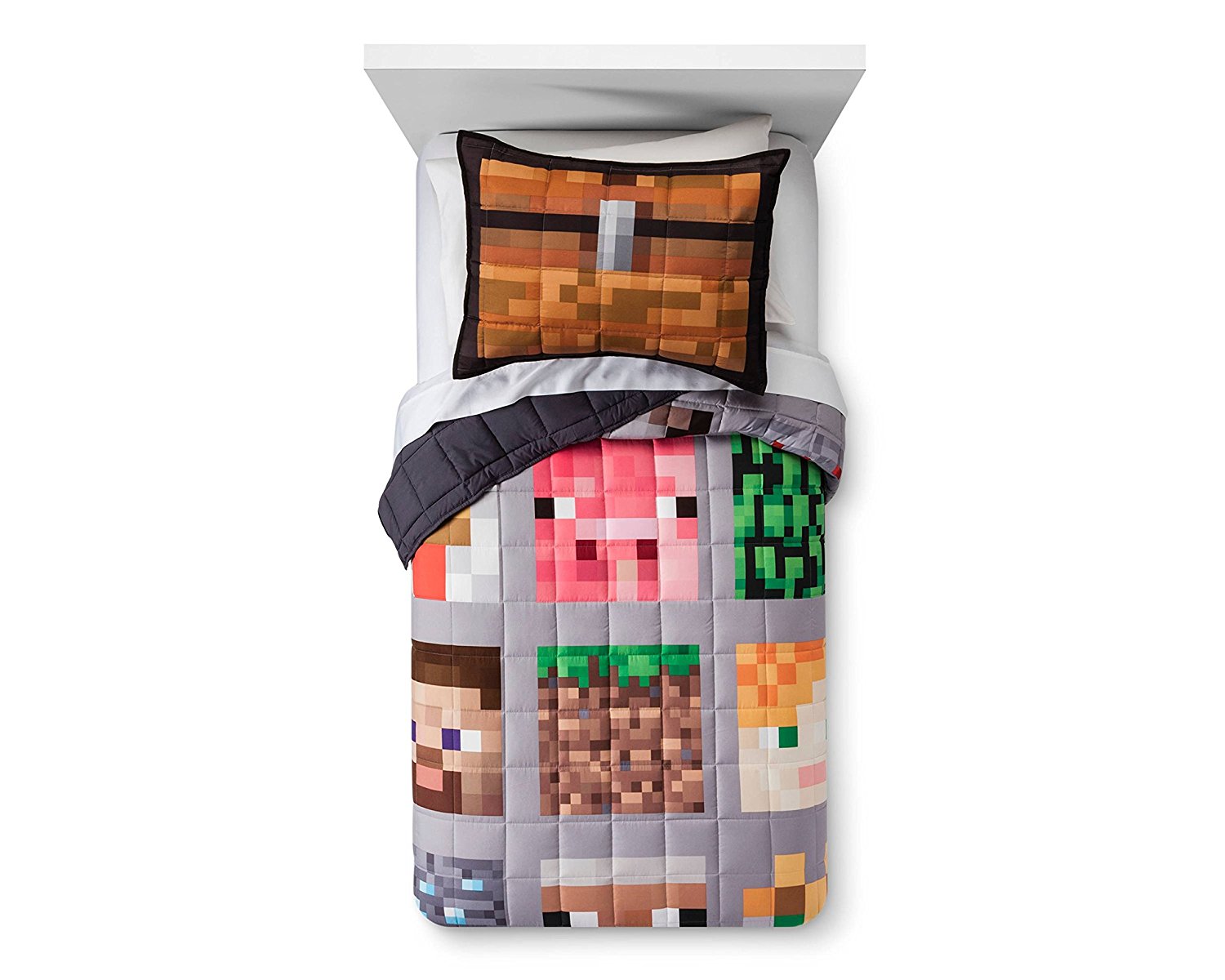 Minecraft Bedroom Quilt & Pillow Set