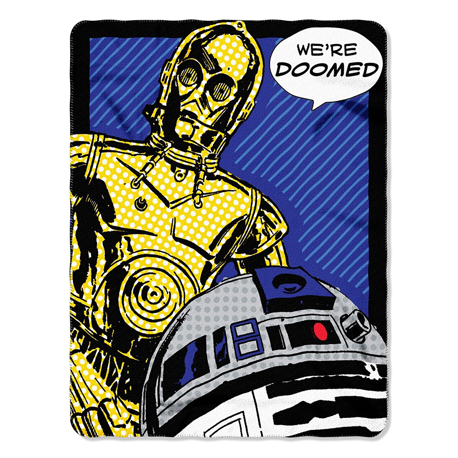 C3PO and R2-D2 We're Doomed Fleece Blanket