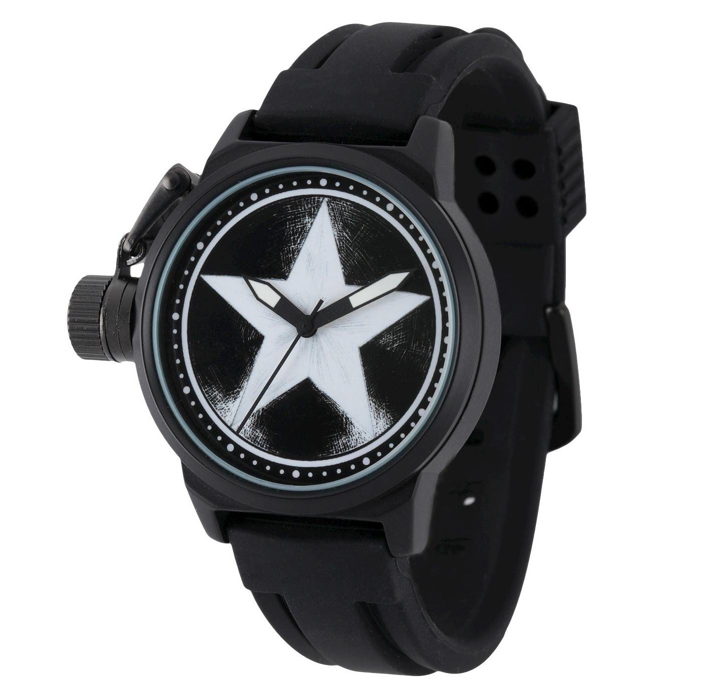 Noir Captain America Crown Protector Watch