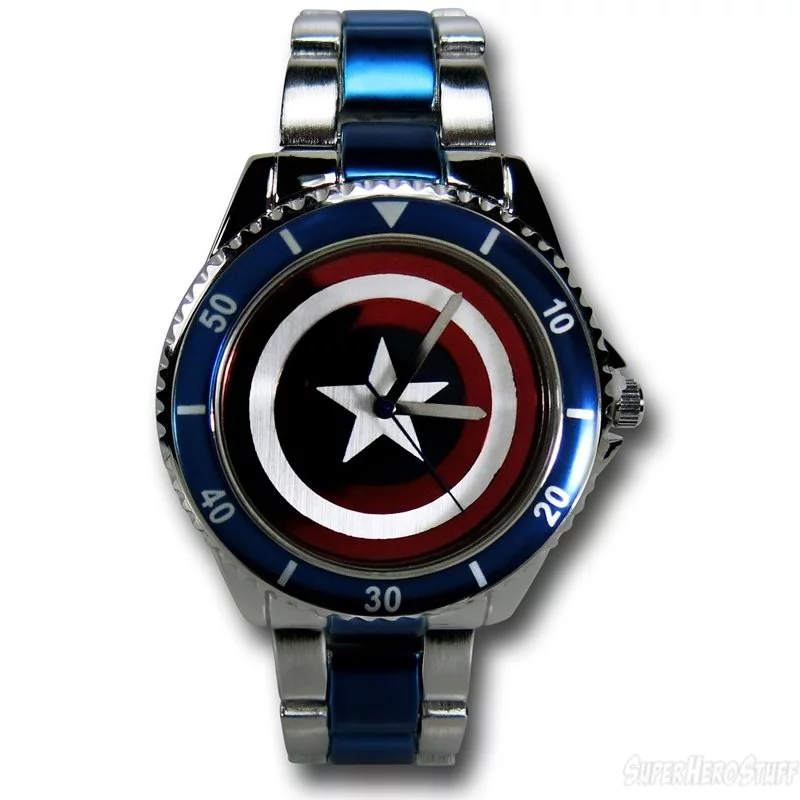 Silver and Blue Captain America Watch