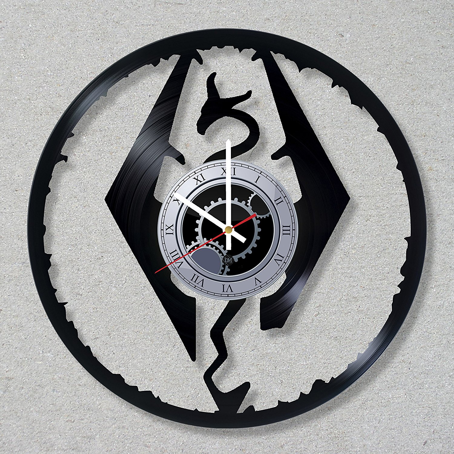 Vinyl Record Skyrim Clock