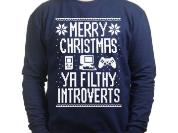 Filthy Introverts nerdy Christmas sweater