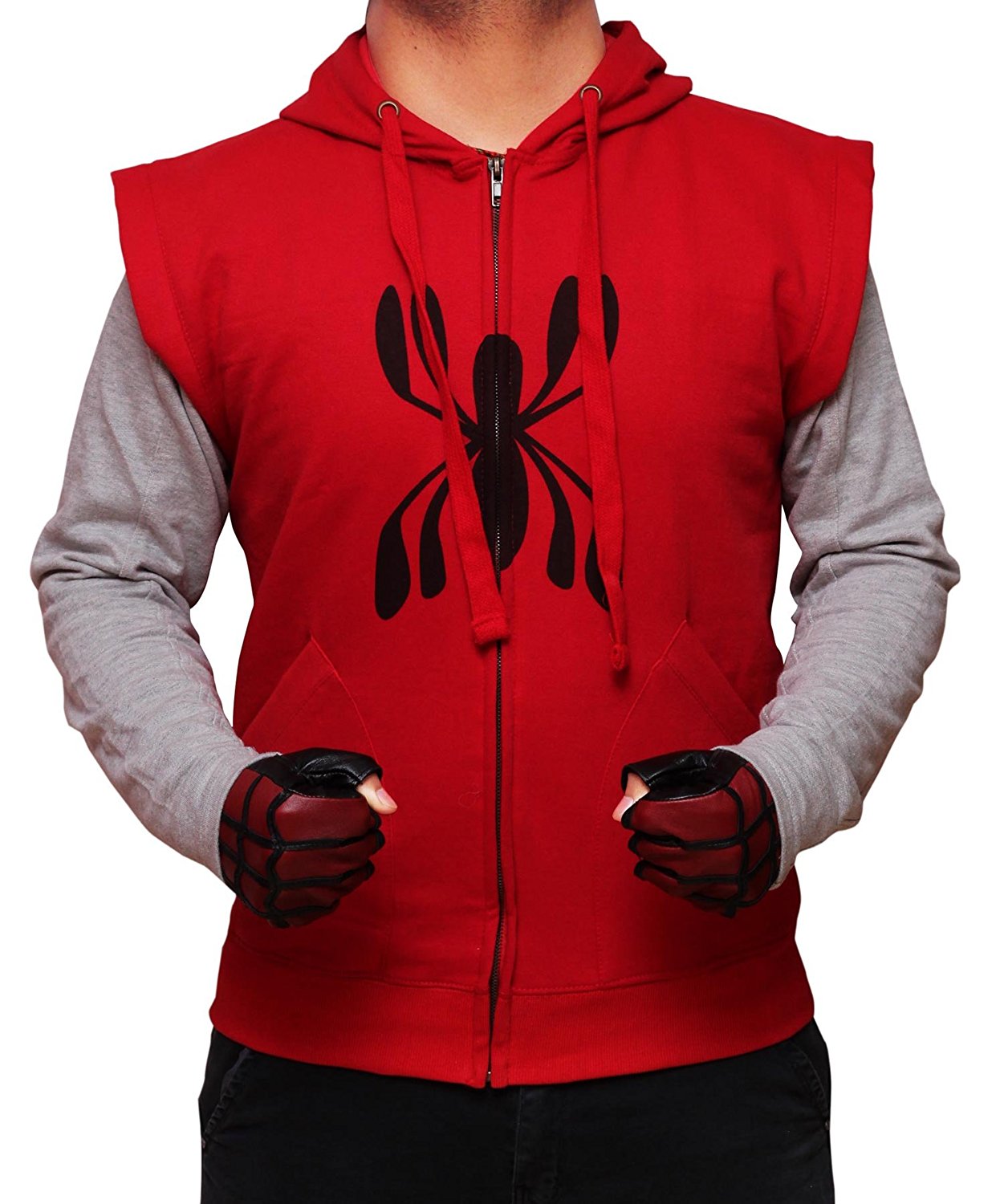 Sleeveless Spiderman hoodie