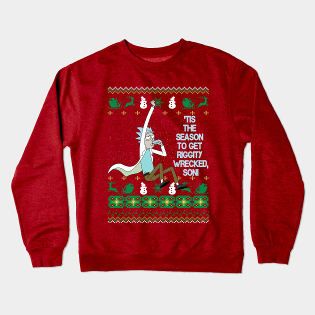 Riggity wrecked Rick Christmas sweater