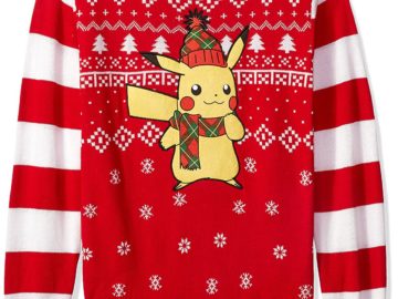 cute striped Pikachu Christmas jumper