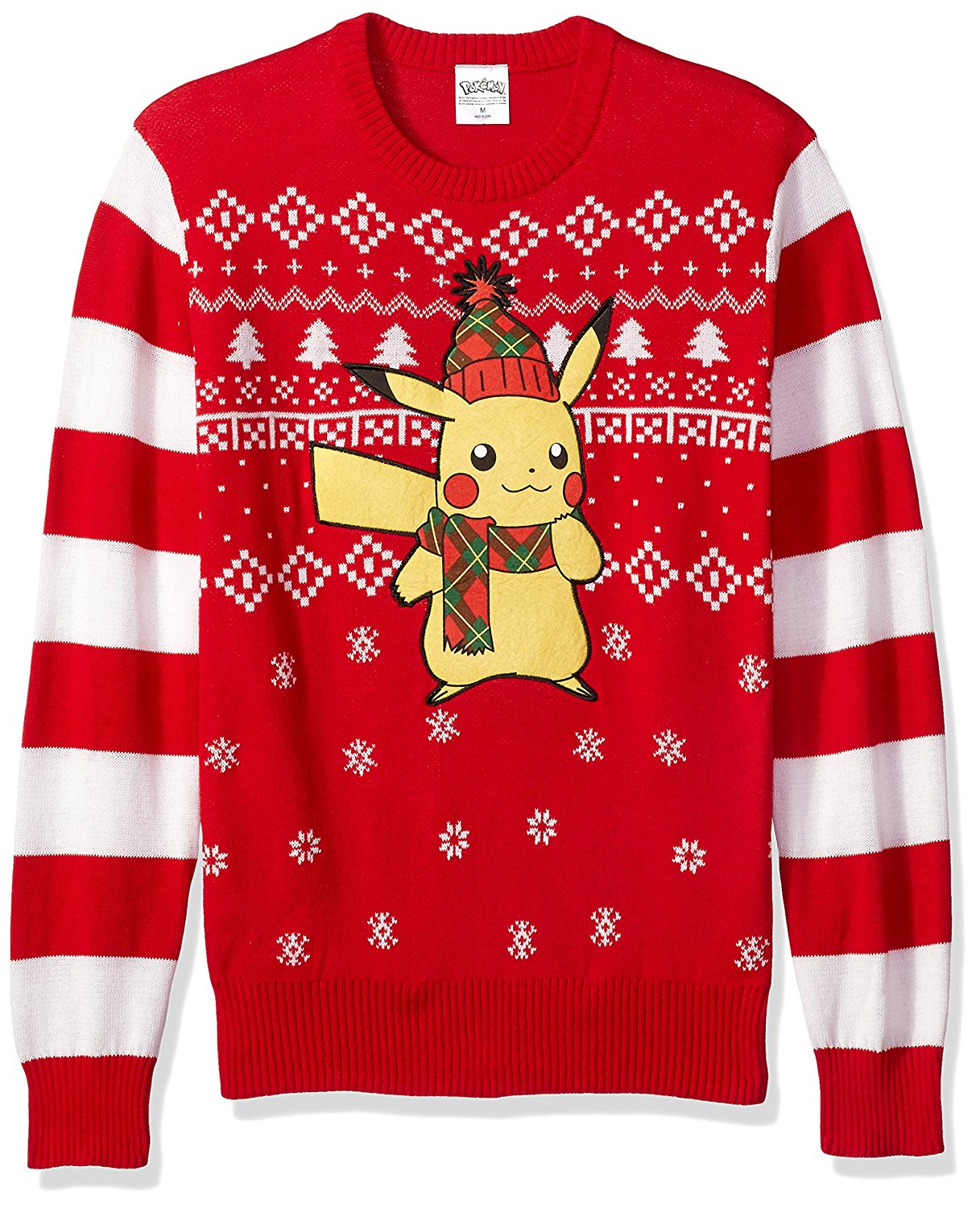 cute striped Pikachu Christmas jumper