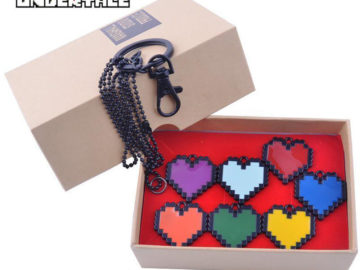 Undertale Pixel Heart Necklace Keychain