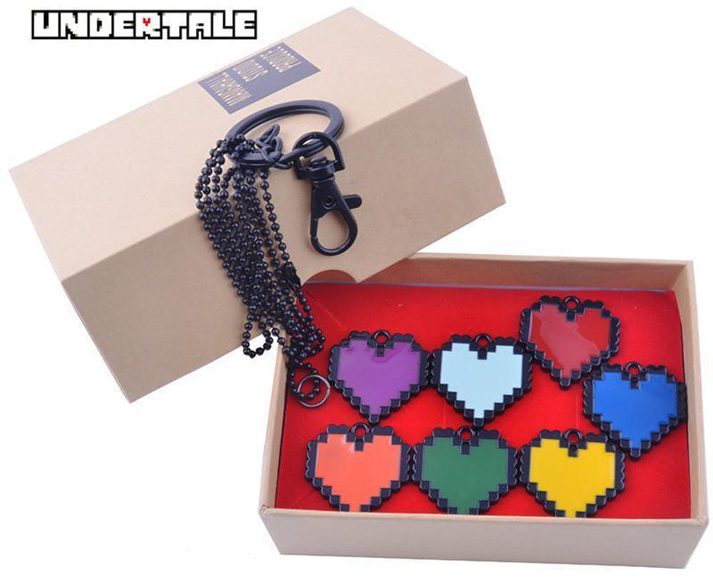 Undertale Pixel Heart Necklace Keychain