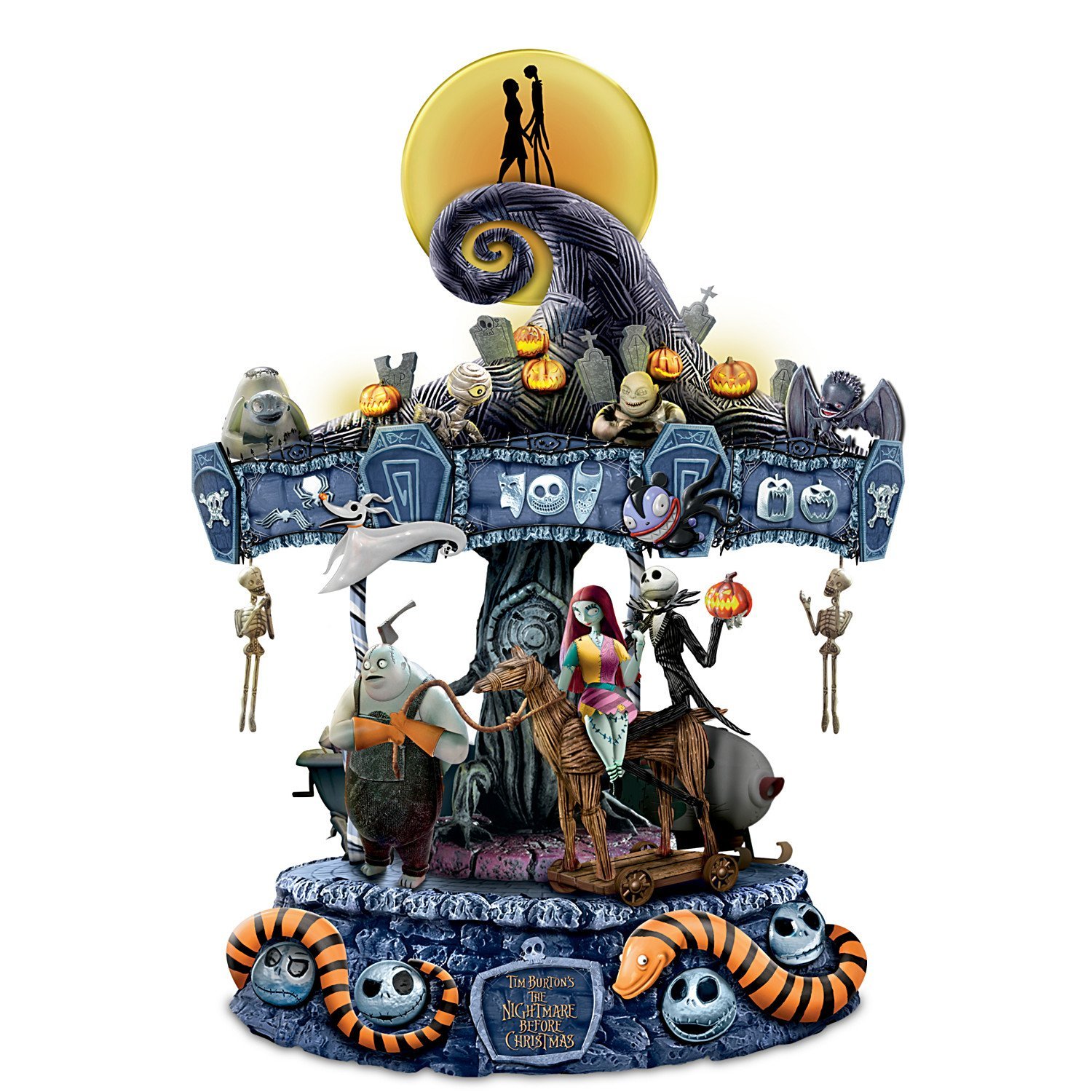 Nightmare Before Christmas Ornaments Rotating Musical Carousel Tim Burton