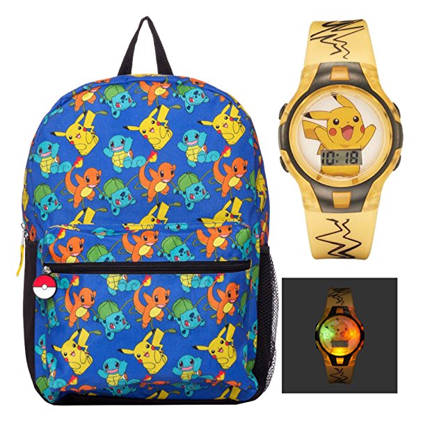 Pokemon Backpack Pikachu Watch Lighted