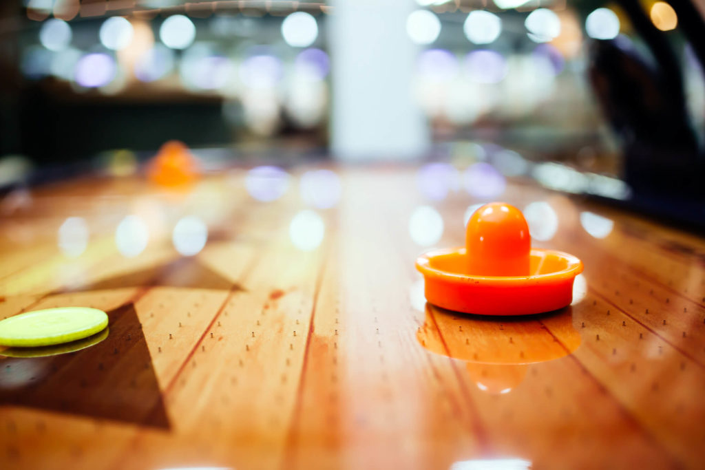 air hockey close up