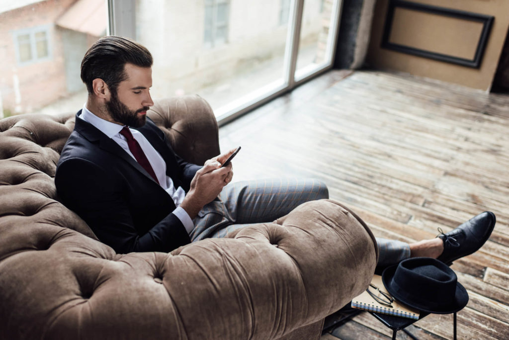 Business man on elegant chair