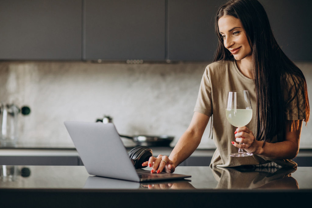 woman on video call