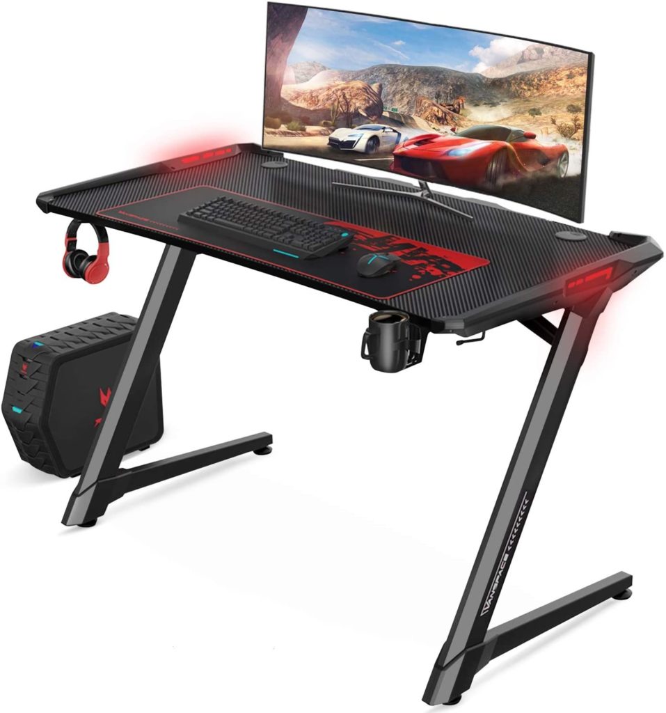 Gaming Desk With LED Lights Top 2