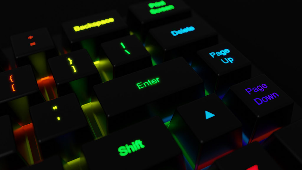 mechanical keyboard with colorful backlight