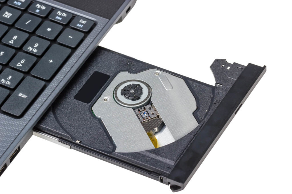 laptop with open cd drive